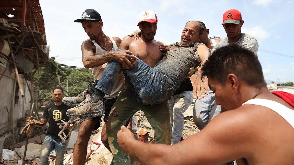 Resgate após terremoto na Venezuela